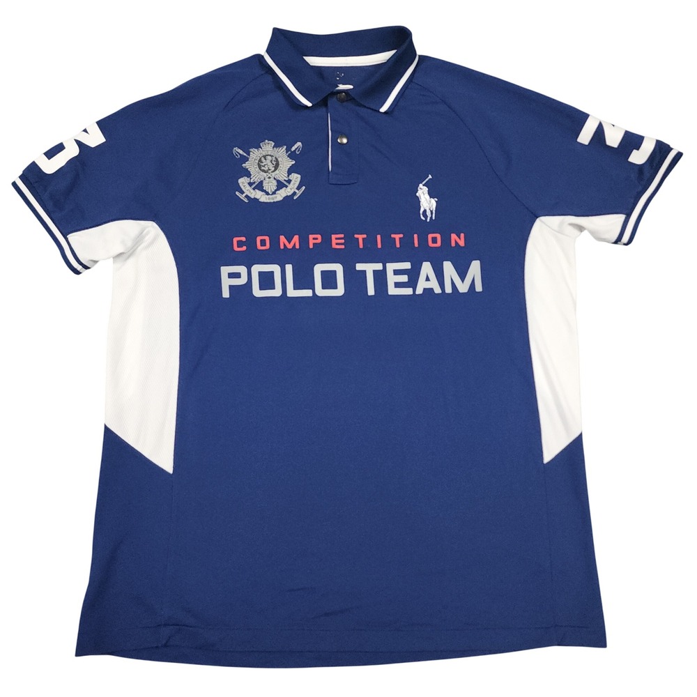 Polo Ralph Lauren BlackWatch Polo Shirt Mens L Blue Competition Polo Team 3